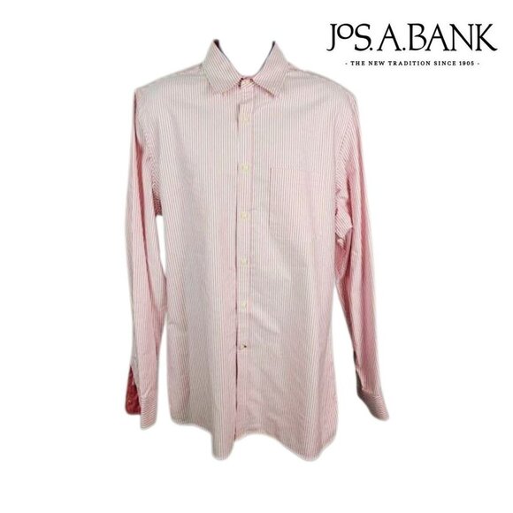 Jos A Bank 1905 Collection Mens‎ Dress Shirt Tailored Fit Lin - Picture 2 of 6